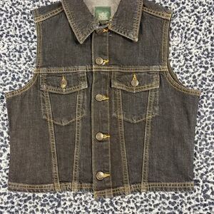 Wild Fable Sleeveless Dark Wash Denim Vest Size S Western Cowboy Festival Boho